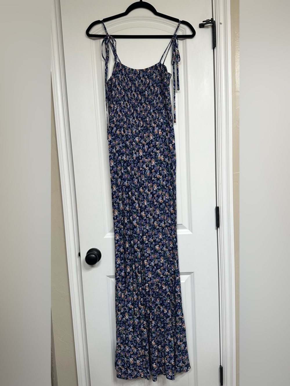 Pink Lily Floral Jumpsuit with Tie Straps / Medium